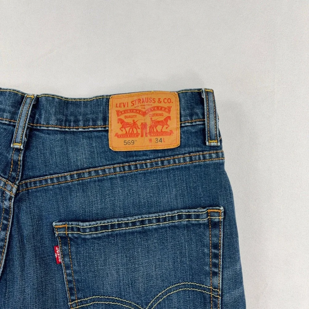 Levi's 569 Loose Fit Denim Shorts Blue Baggy Casual Mens W34
